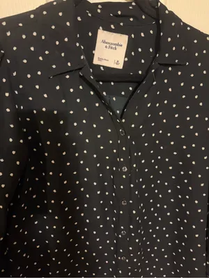 Abercrombie & Fitch Black Button-Down Polka Dot Shirt thumbnail 2