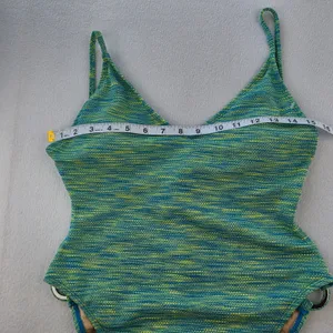 Cotton On Body NWT Strapy One Piece Brazilian Swimsuit Green Blue Space Dye M thumbnail 8