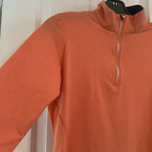Rhoback Long Sleeve Quarter-Zip Pullover in‎ Coral thumbnail 2