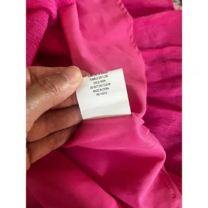 Hello Molly Pink Tiered Ruffle Mini Dress Small Tie Front Smocked Boho Romantic thumbnail 9