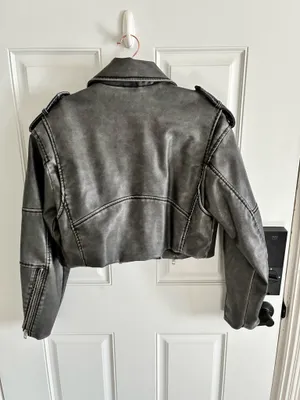 ZARA Leather Jacket Black thumbnail 3
