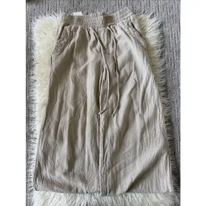 A New Day High-Rise Wide Leg Linen Pull-On Pants Beige thumbnail 2