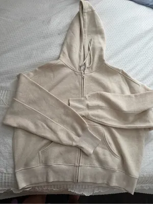 Aerie Cloud Fleece Classic Full Zip Sweatshirt | Heather Frost thumbnail 2