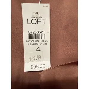 Ann Taylor LOFT 100% silk Dress Ruffle V-neckline Sz 4 NWT thumbnail 4