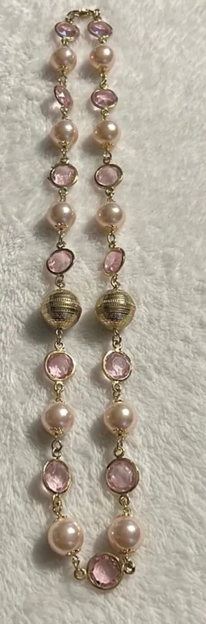 Fashion Costume Jewelry Faux Pearl Beaded Necklace thumbnail 1