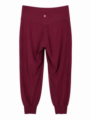 Lululemon Womens Size 8 Burgundy Jogger Pants Stretch Athletic Lounge Pockets thumbnail 4