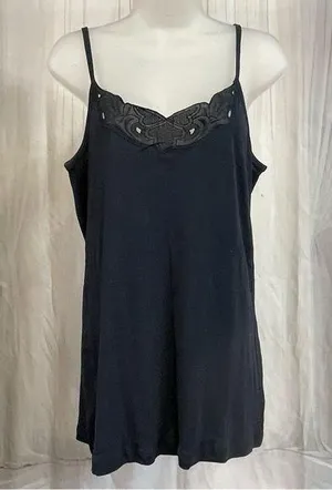 GAP Dark Navy Blue Size L Large Embellished Camisole Top thumbnail 1