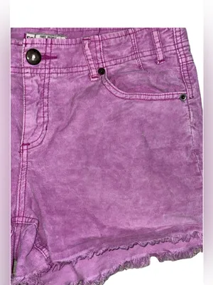 Free People Frayed Hem corduroy Shorts Purple Size 28 Boho thumbnail 2