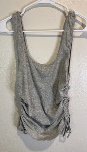 4TH & Reckless Women’s Ruched Lindsey Tank Gray Sleeveless Top‎ Size M thumbnail 1