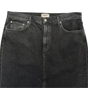 NEW Agolde Leif Front Slit Denim Maxi Skirt Spider Black Size 32 Casual $238 thumbnail 3