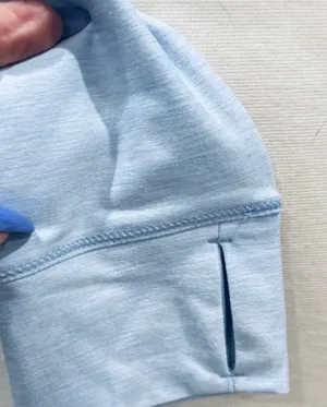 Harmony Balance Light Blue Cropped Ruched Zip-Up Hoodie thumbnail 7