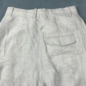 ARKET Linen Pleated Wide Leg Trousers 34 Beige 100% Linen Minimalist 1063502-001 thumbnail 12