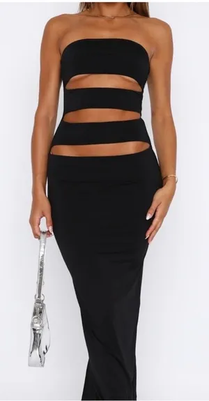 Cut-Out Boutique Black Dress White Fox thumbnail 1