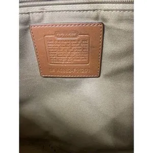 COACH Large White Brown Leather Shoulder Bag thumbnail 6
