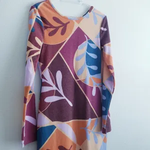 Farm Rio Latino Heritage Month Abstract Floral Long Sleeve Midi Dress thumbnail 3