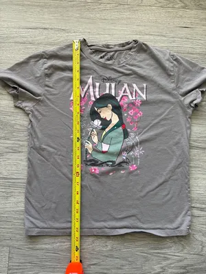 Disney Mulan Tee - Gray with Pink and Green Artwork Size M thumbnail 4