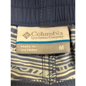 Columbia Cargo Shorts Size Medium Blue White Zip Snap Striped Inseam-6" nwt (047 thumbnail 4