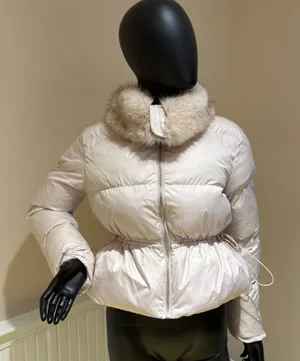 Winter Jacket Short Jacket Coat Trench Overcoat Parka Puffer Fur Collar Bomber thumbnail 1