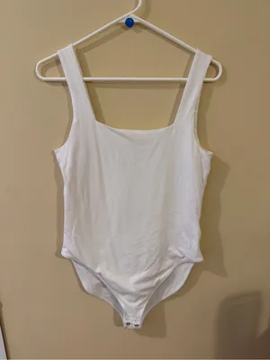 Old Navy White Square Neck Stretch Bodysuit thumbnail 2
