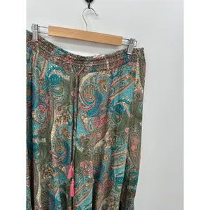 Catherine Malandrino‎ Womens Paisley Satin Maxi Skirt Size L Boho Gypsy Hippie thumbnail 4