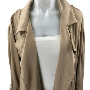 Urban Outfitters Brown Tan Open Front Long Sleeve Trench Overcoat Jacket Size M thumbnail 3