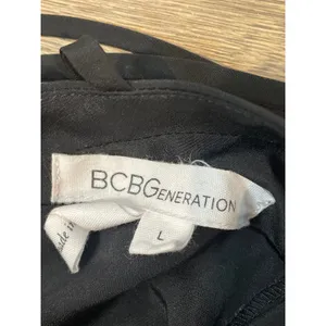 BCBGeneration High‑Low Maxi Dress Size L Black White Strappy Accent thumbnail 7