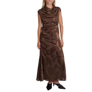 Simkhai Burke Draped Midi Dress in Cocoa Brown Size 4 thumbnail 2