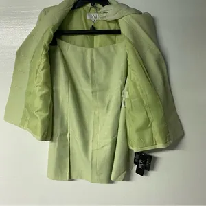 Le Suit Women Green 8 2 Piece Set Business Career Executive Skirt With Scarf thumbnail 5