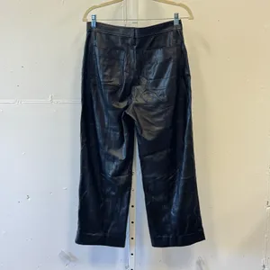 Madewell Slim Emmett Wide-Leg Pants in Vegan Leather High Rise Pants MB269 26 thumbnail 4