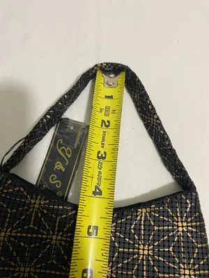 Y & S Original Mini Beaded Shoulder Bag Black Gold Geometric Pattern Y2K NWT thumbnail 6