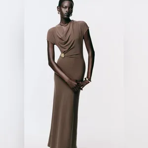 Nwt Zara Draped Dress With Hardware Size S thumbnail 3
