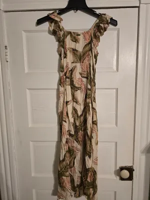 Billabong Pink & Olive Floral Midi Dress NWT Small thumbnail 9