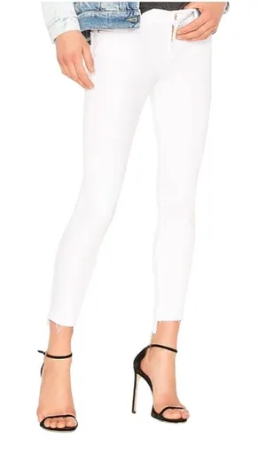 FRAME Le Skinny de Jeanne Crop Jeans Womens Size 26 Blanc White Mid Rise Stretch thumbnail 1