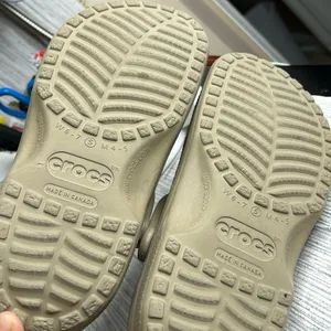CROCS unisex basic Classic Sandals Clogs Shoes Beige/Tan Size W6-7 M 4-5 thumbnail 9