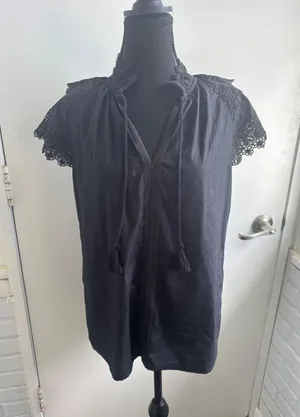 Bohme Mina Tassel‎ Blouse small boho layered minimalist cottagecore lace thumbnail 1