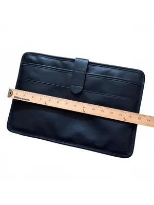 Beis Padded Faux Leather Laptop Case Sleeve Insert Travel Folio Black 15"x10" thumbnail 3
