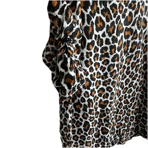 Loft A.L.C. Kati Tee Sz M leopard-print cotton puff sleeves thumbnail 8