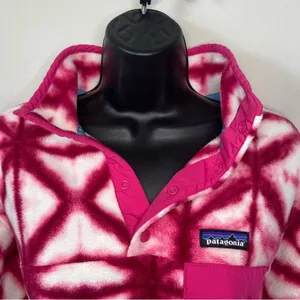 Patagonia Shibori Pink Diamond Tie Dye Synchilla Sweater Size Medium Fleece thumbnail 5