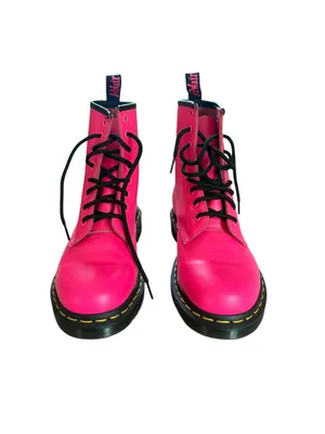 Dr. Martens 1460 Smooth Leather Lace Up Boots Womens Size 7 Hot Pink thumbnail 4
