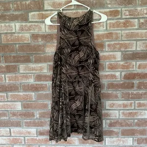 Free People Ellie Mini Dress Velvet Brown Studded XS Witchy Fairy Grunge Boho thumbnail 7