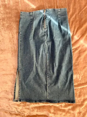 Workshop Republic Clothing High Waisted Denim Pencil Skirt thumbnail 2