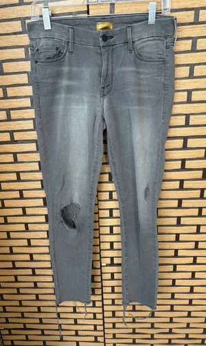 Mother‎ Gray Looker Ankle Fray Jeans 27 thumbnail 1