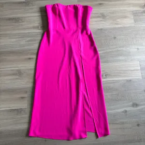 Amanda Uprichard Mandy Midi Dress Women Size Medium Hot Pink thumbnail 3