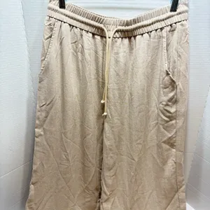 Halara High Waisted Drawstring Pocket Wide Leg Casual Linen-Feel Pants 30x29 thumbnail 2