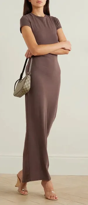 Skims Vintage T-Shirt Long Maxi Dress chocolate brown thumbnail 1