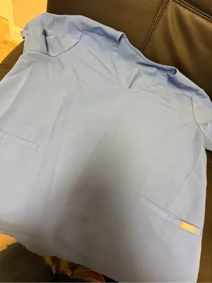 FIGS Light Blue V-Neck Medical Scrub Top thumbnail 1