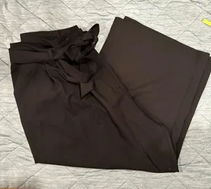 Asos Dress Pants Women's Black Wide Leg size 14 thumbnail 1