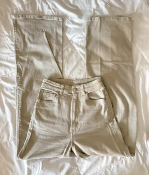 H&M Tan Wide-Leg Jeans thumbnail 1
