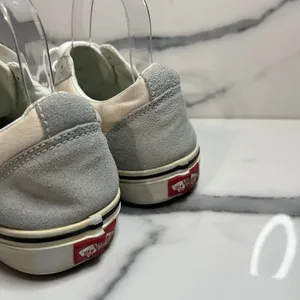 Vans Skateboard Women's Cream Gray Low Top Suede Leather Sneakers Sz 9.5 Classic thumbnail 4