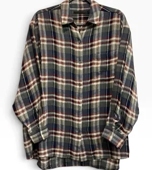 Jenni Kayne O'Keefe Oversized Boyfriend Plaid Flannel Shirt Small Relaxed Fit thumbnail 1